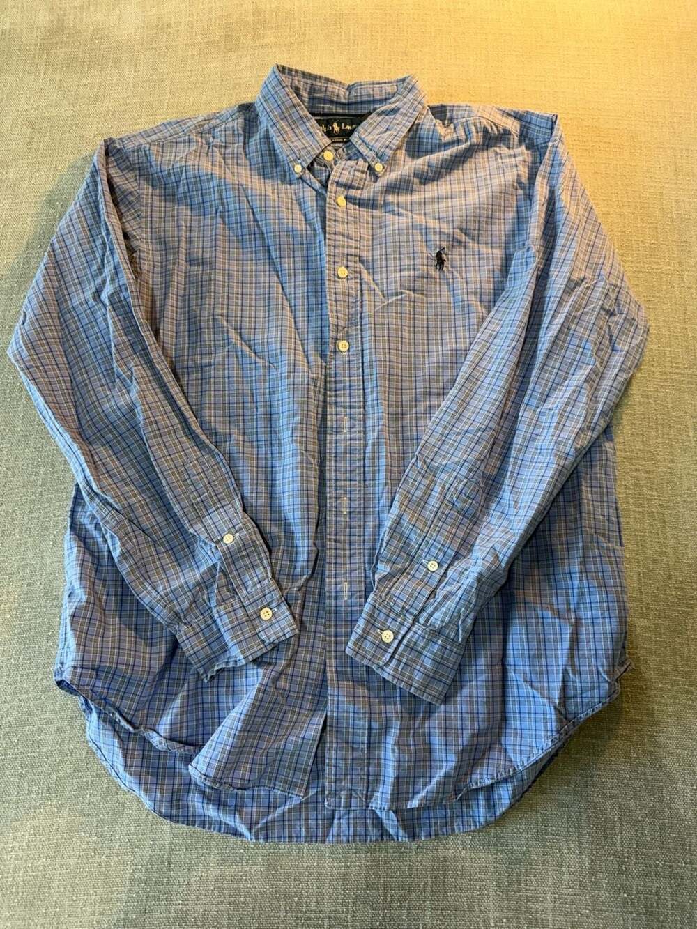 Ralph Lauren Classic Fit Plaid Button Down Shirt Size L